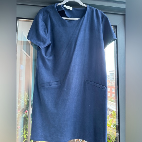 Wayf blue suede dress. Size L. - Picture 1 of 2
